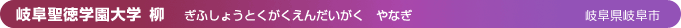 岐阜聖徳学園大学　柳 （岐阜県岐阜市）