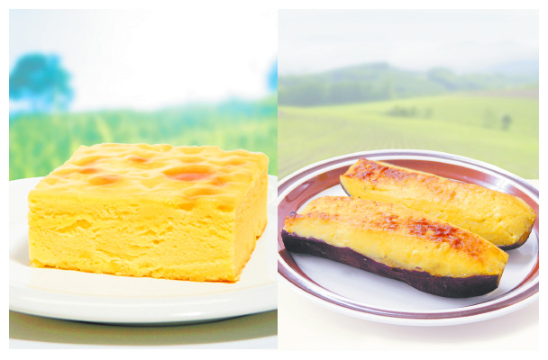 ロイヤルスイーツのカマンベールチーズケーキとスイートポテトの写真